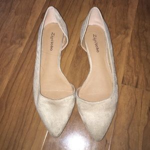 Nude suede classy comfortable flats