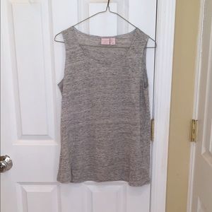 Grey and White Linen Tank