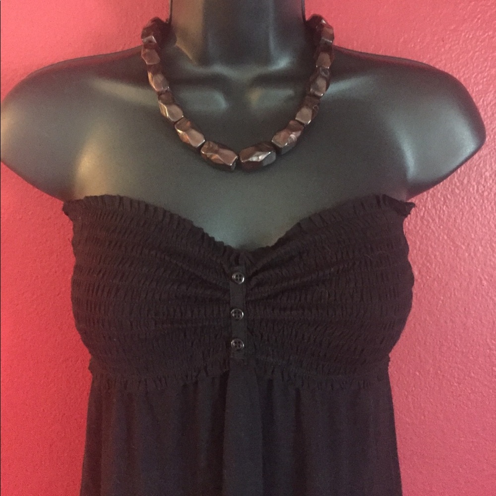 Strapless black mini