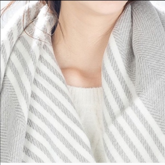 Ultra Soft chunky knit grey blanket scarf