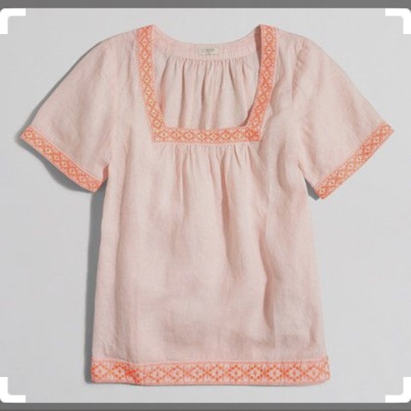 J. Crew Factory Linen Peasant top