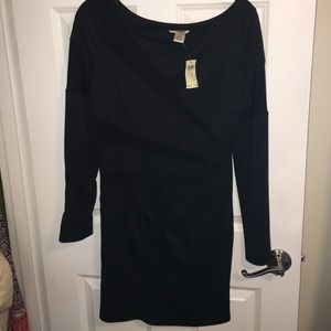Arden B long sleeve black dress