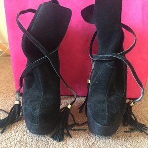 Black suede booties