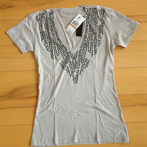 Kenneth Cole New York zebra square stud tee