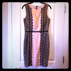Light pink/ nude / black lace dress