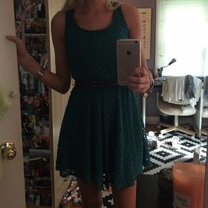 Blue Cotten dress with belt