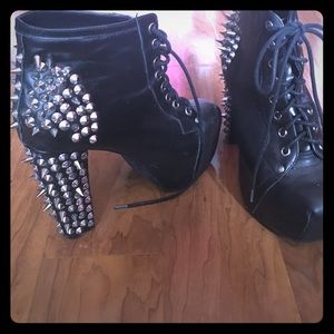 Jeffrey Campbell spikey leather boots booties