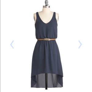 Navy blue high low dress