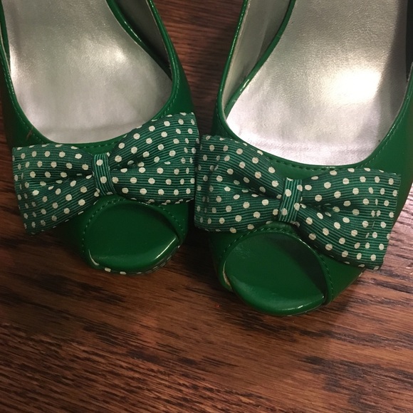 55 off Shoes Green polka dot heels from Navarre�s