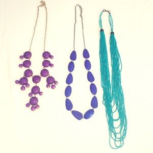 3 Necklaces Bundle! Purple, blue & teal