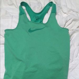 Green Nike Pro Tank Top