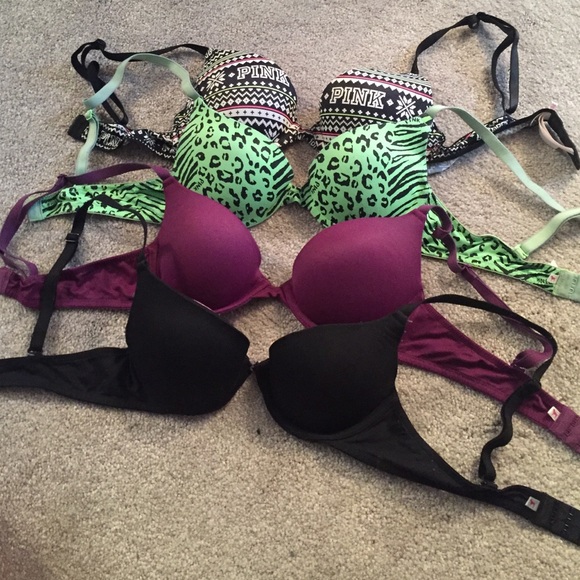 VS pink push up tshirt bras