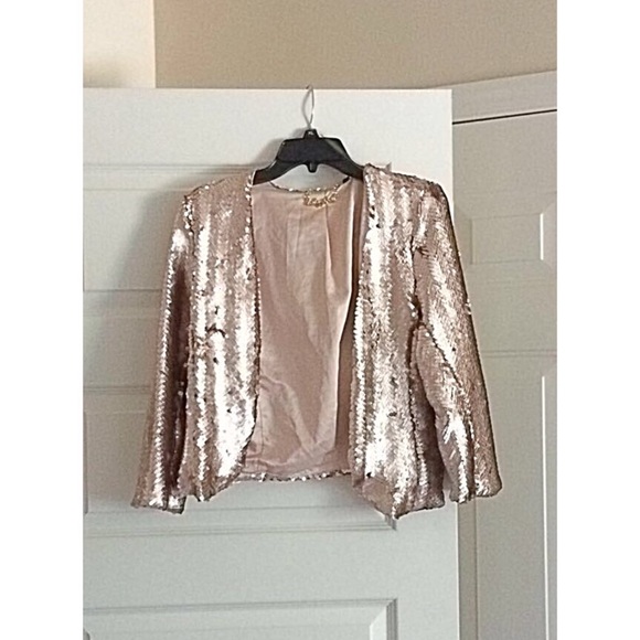 Gold Sequin Cardigan.