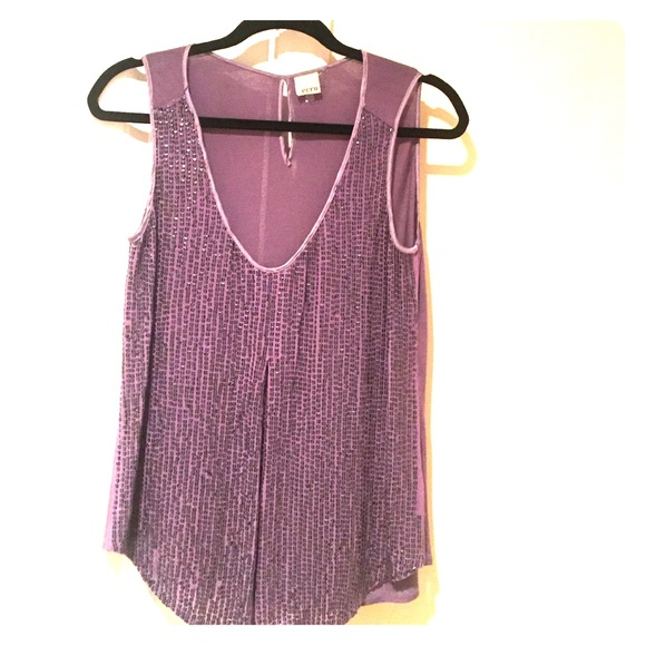Sequin Ecru top