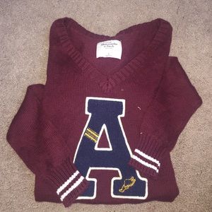 Maroon varsity sweater