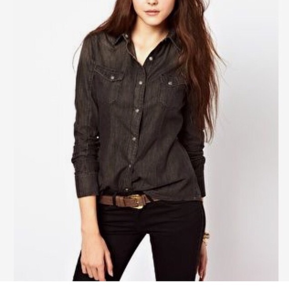 Wrangler black chambray shirt