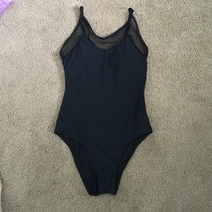 Black one piece swim suit