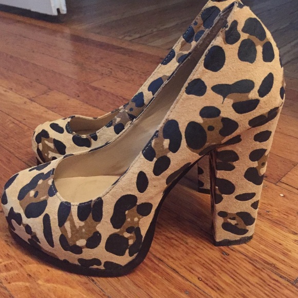Leopard print chunky Carlos Santana heels - Picture 3 of 4