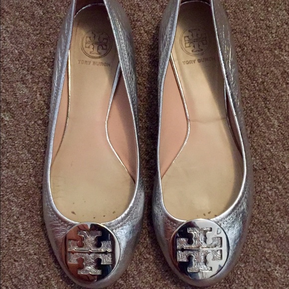 Tory burch Silver flats