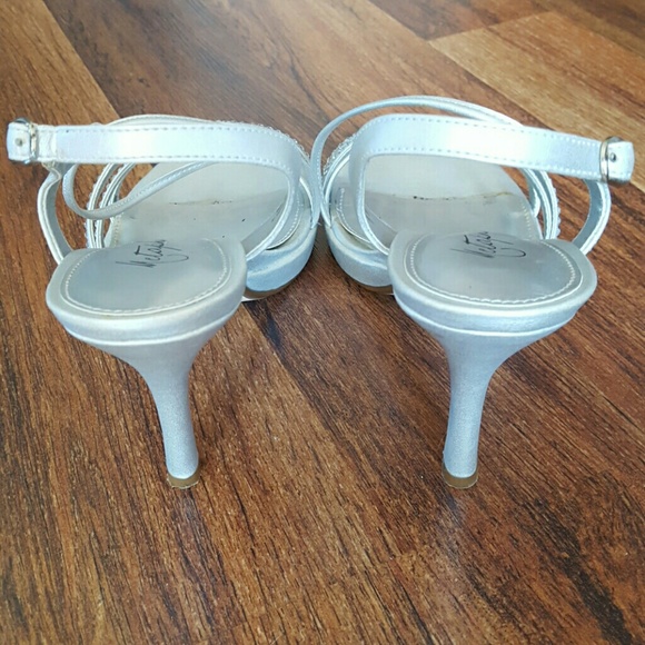 Metaphor Silver Rhinestone Heels Wedding Prom - Picture 2 of 4