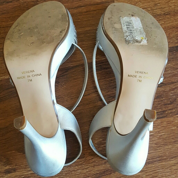 Metaphor Silver Rhinestone Heels Wedding Prom - Picture 4 of 4