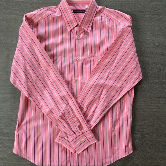 Massimo Bizzocchi pink striped button up