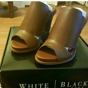 WHBM NWOT Leather Mules