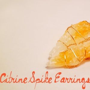 Handmade Citrine Spike Earrings