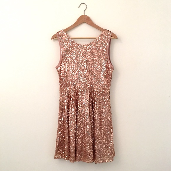 Gorgeous Rose Metallic Sequin Dress
