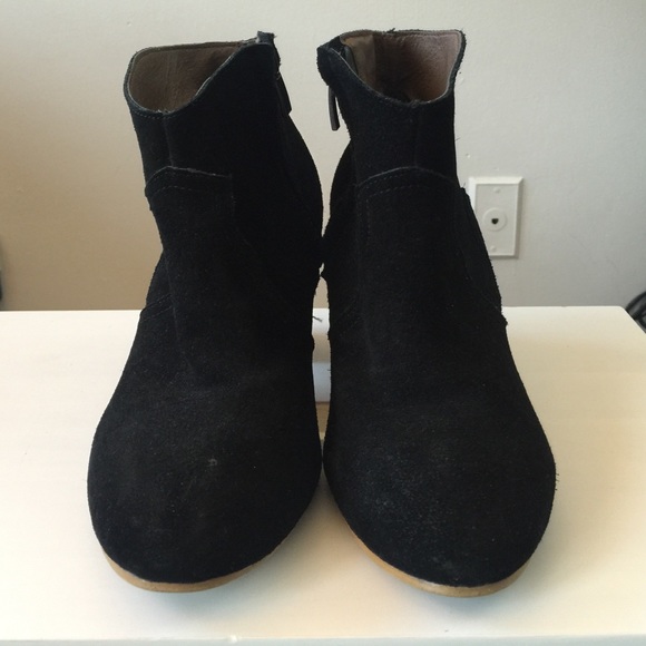 Cute black suede ankle booties