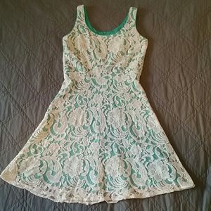 Spearmint and Ivory Lace Dress
