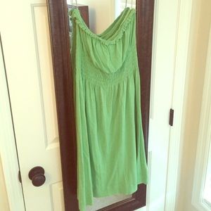 green Free People strapless dress size Large