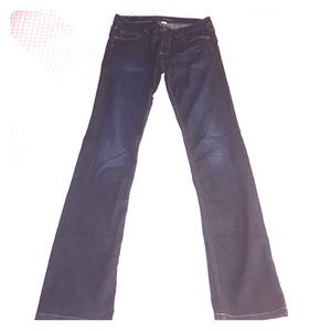 Banana Republic, dark wash, straight leg jeans.