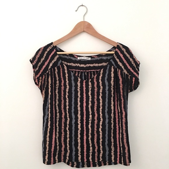 Cute Many Belles Down Striped Top