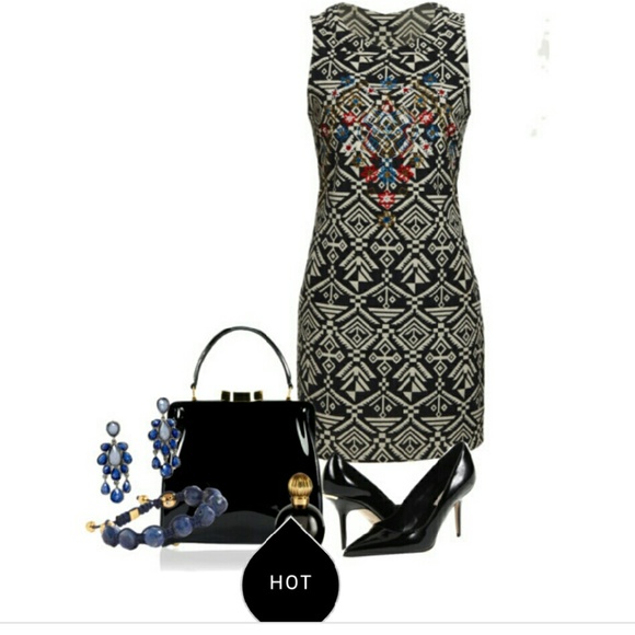 ASTR BLACK AND WHITE TRIBAL DRESS