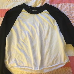 American apparel baseball tee crop