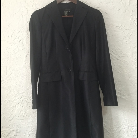 BCBGMaxAzria black silk long dinner coat jacket
