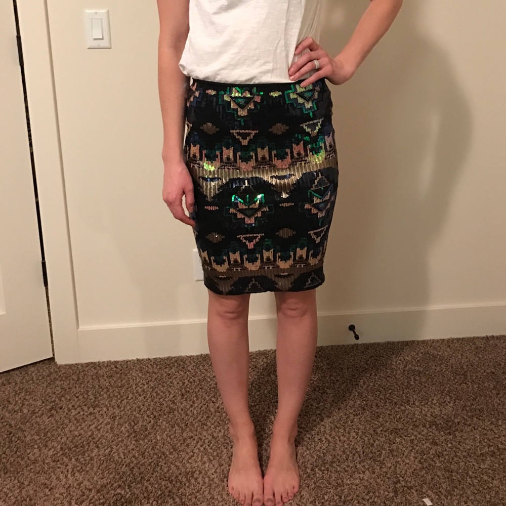Nordstrom Lily White sequin pencil skirt