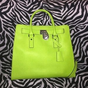 Lime green Michael Kors Hamilton Bag