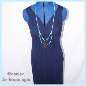 Anthropologie Navy Blue Maxi Dress