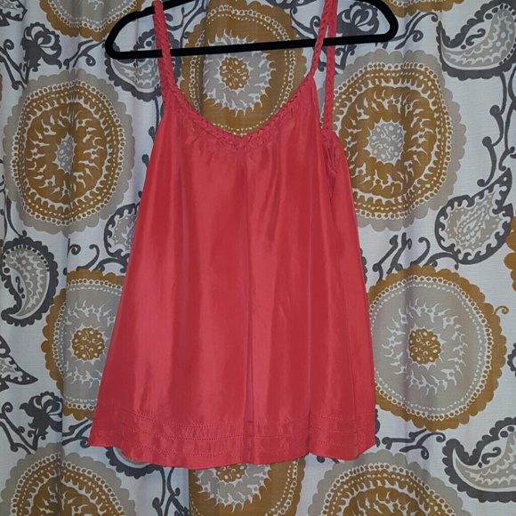 Coral orange silk cami