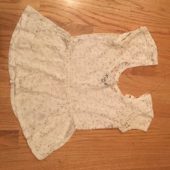 White crochet peplum top