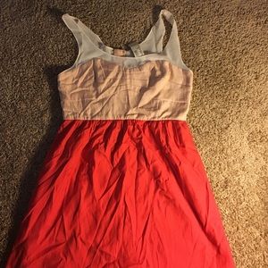 Light pink and red dress!
