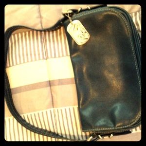 Nine West dark blue purse with army tag silver