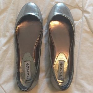 Silver Steve Madden ballet flats