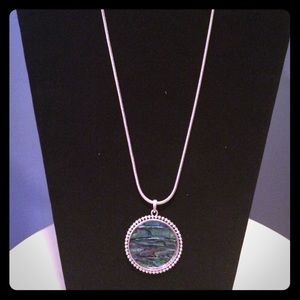 Lucky Brand silver and abalone pendant necklace