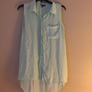 Mint colored button up tank