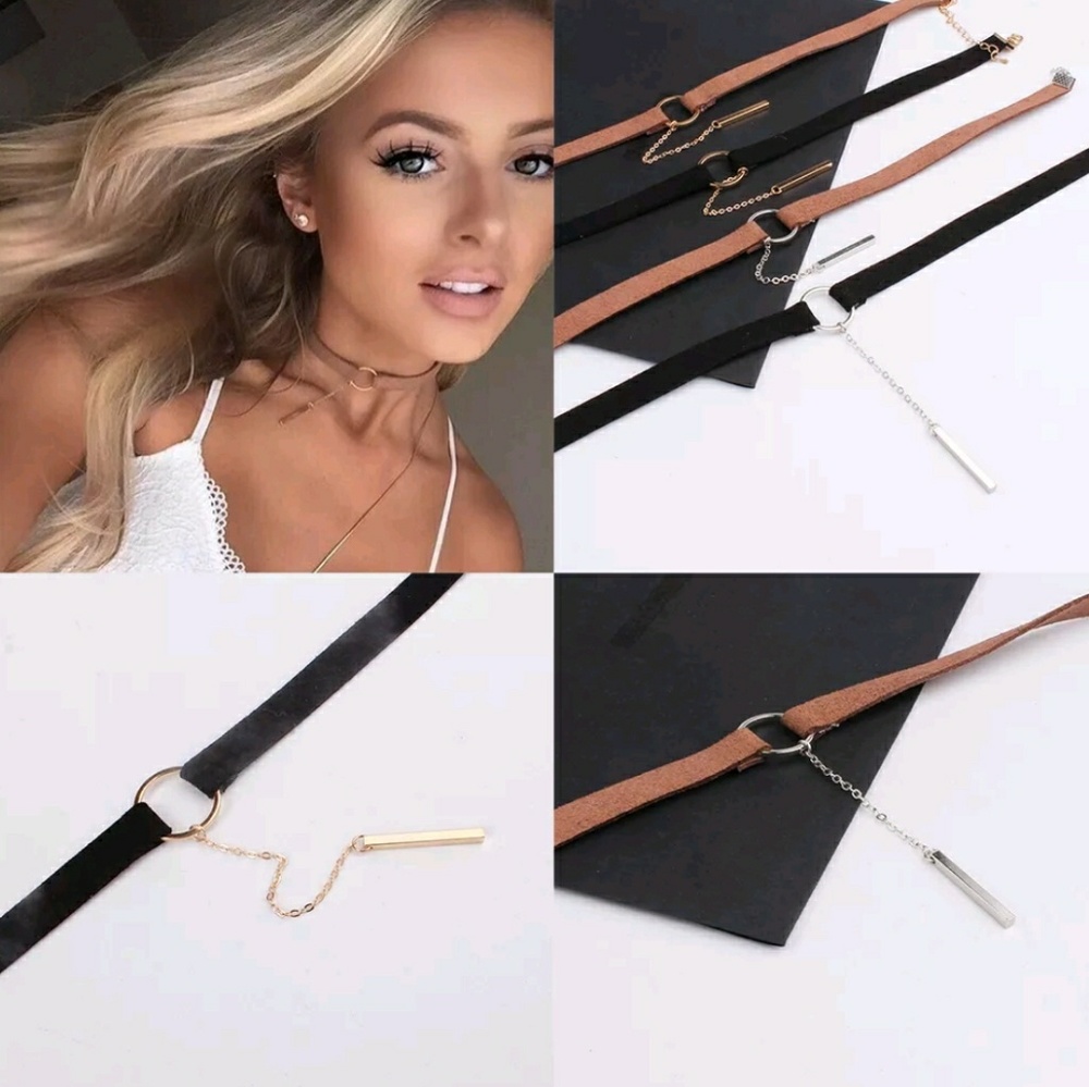❗FLASH SALE❗⭐Chic Suedette Circle/Bar Choker