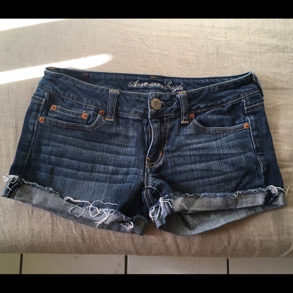 American eagle outfitters blue jean stretch shorts