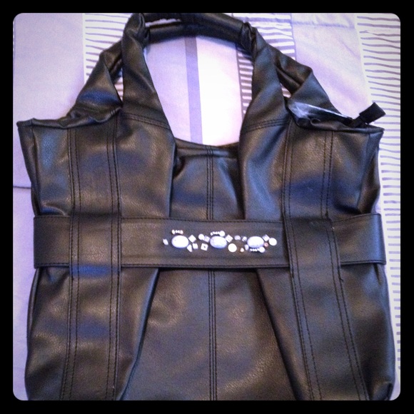 Bellini black purse with stones/jewels accents.